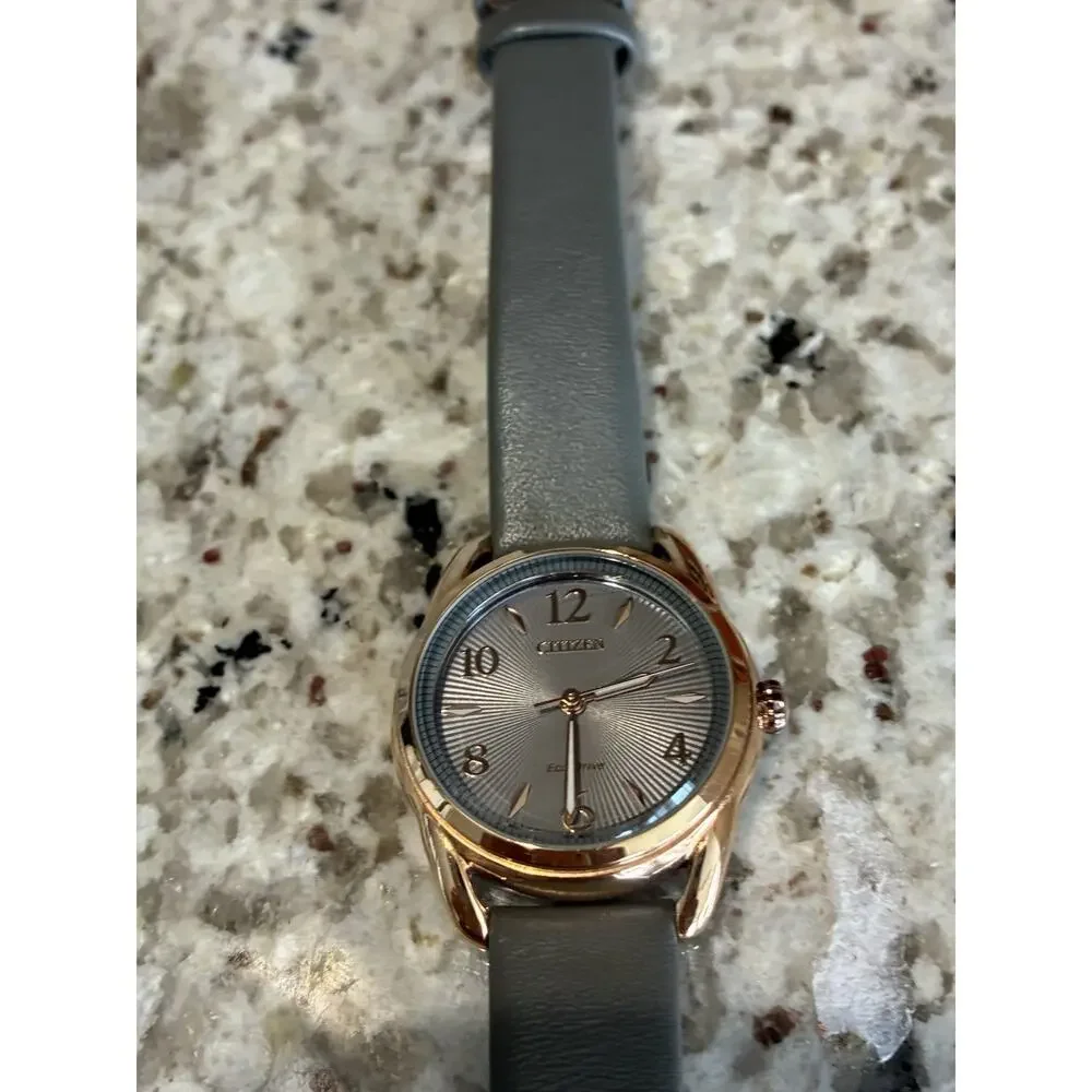 Citizen Women's Classic Date Solar Powered Eco-Drive Gray Watch 30 MM FE1218-05H - Picture 8 of 12